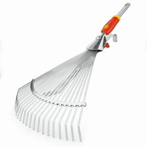 ADJUSTABLE FLAT TINE STEEL LAWN RAKE