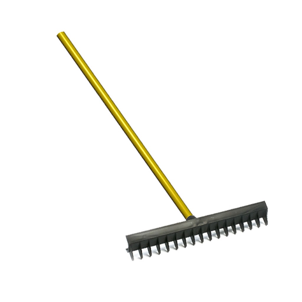 16 POLYETHYLENE DISC TOOTH RAKE W 51 YELLOW FIBREGLASS HANDLE