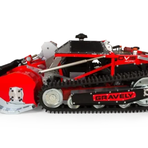Gravely Ovis 1000 Mower Handling Overgrown Grass on a Steep Slope