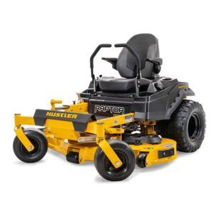 Hustler Raptor XDX 54 zero turn mower – front angled view | Shepp City Garden Equipment