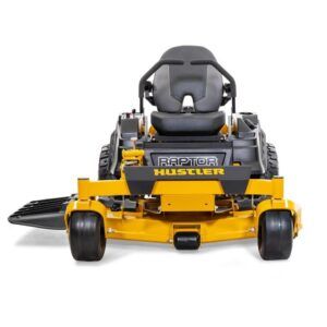 Hustler Raptor XDX 54 – front view showing mower deck and control levers | Shepp City Garden Equipment