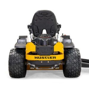 Back view of Hustler Raptor XDX 54 mower – durable frame and commercial tyres | Shepp City