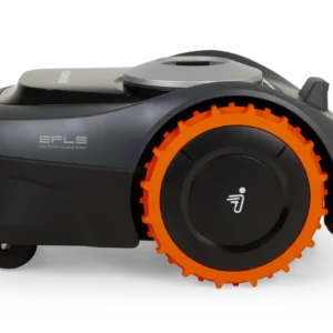 Side profile of i108A robotic mower showing EFLS system and tyres