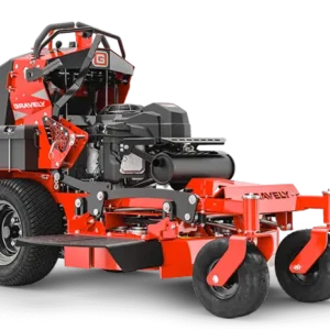 Gravely Z-Stance 32" stand-on mower cutting a Shepparton lawn
